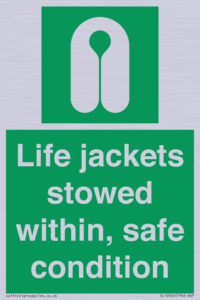 Life jackets stowed within